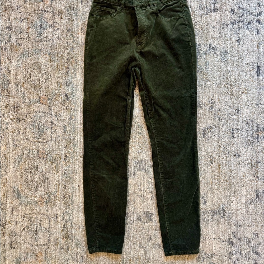 Loft Women’s Skinny Dark Green Corduroys Size 4 - Picture 2 of 4